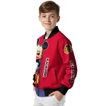 chicago blackhawks mickey mouse red bomber jacket best selling