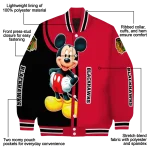 chicago blackhawks mickey mouse red varsity jacket best selling