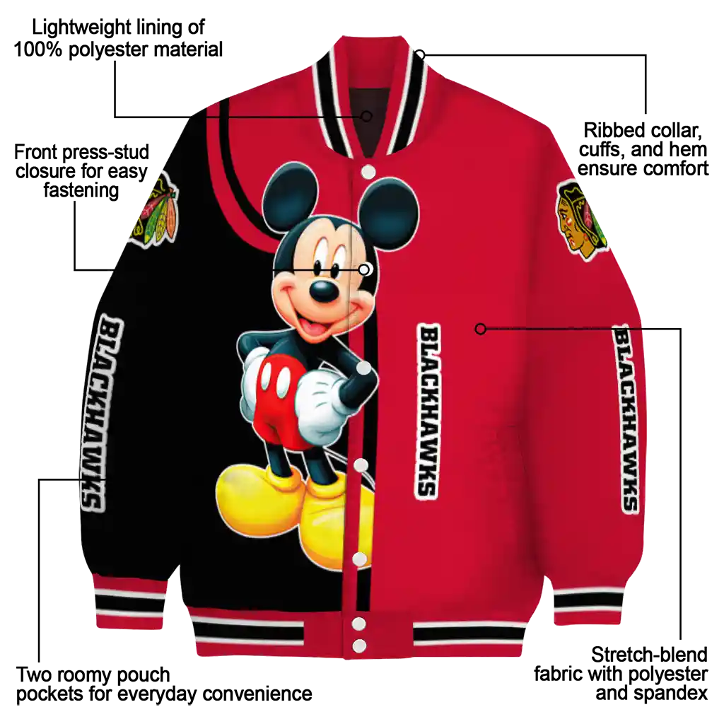 chicago blackhawks mickey mouse red varsity jacket new arrival chicago blackhawks mickey mouse red varsity jacket new arrival