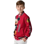 chicago blackhawks mickey mouse red varsity jacket best selling