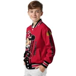 chicago blackhawks minnie mouse red varsity jacket best selling