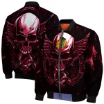 chicago blackhawks skull bite red black bomber jacket best selling