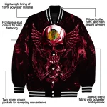 chicago blackhawks skull bite red black varsity jacket best selling