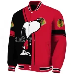 chicago blackhawks snoopy attitude red varsity jacket best selling