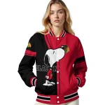 chicago blackhawks snoopy attitude red varsity jacket best selling