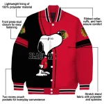 chicago blackhawks snoopy attitude red varsity jacket best selling