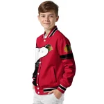 chicago blackhawks snoopy attitude red varsity jacket best selling