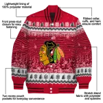 chicago blackhawks snowy pines red varsity jacket best selling