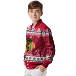 chicago blackhawks snowy pines red varsity jacket best selling