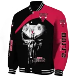 chicago bulls edgy mask red black varsity jacket best selling