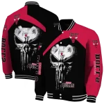 chicago bulls edgy mask red black varsity jacket best selling