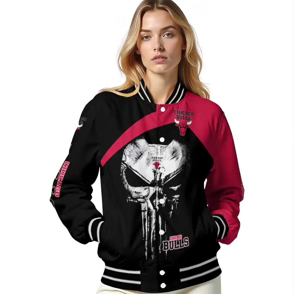chicago bulls edgy mask red black varsity jacket latest model chicago bulls edgy mask red black varsity jacket latest model