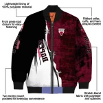 chicago bulls edgy scratch effect red black bomber jacket best selling