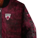 chicago bulls edgy scratch effect red black bomber jacket best selling