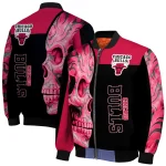 chicago bulls fire skull red black bomber jacket best selling