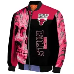 chicago bulls fire skull red black bomber jacket best selling