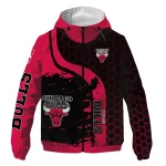 chicago bulls grid stripe red black windbreaker jacket best selling