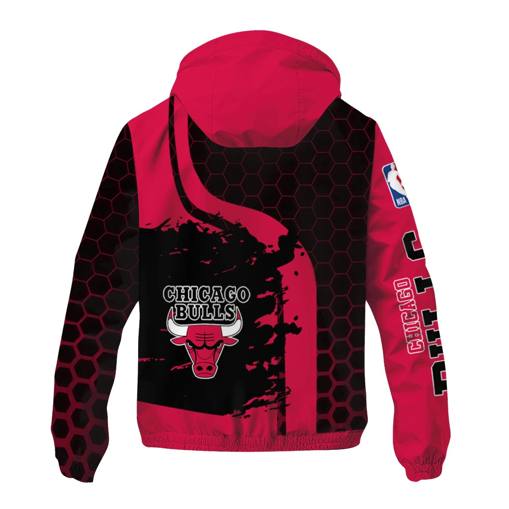 chicago bulls grid stripe red black windbreaker jacket fashion forward chicago bulls grid stripe red black windbreaker jacket fashion forward