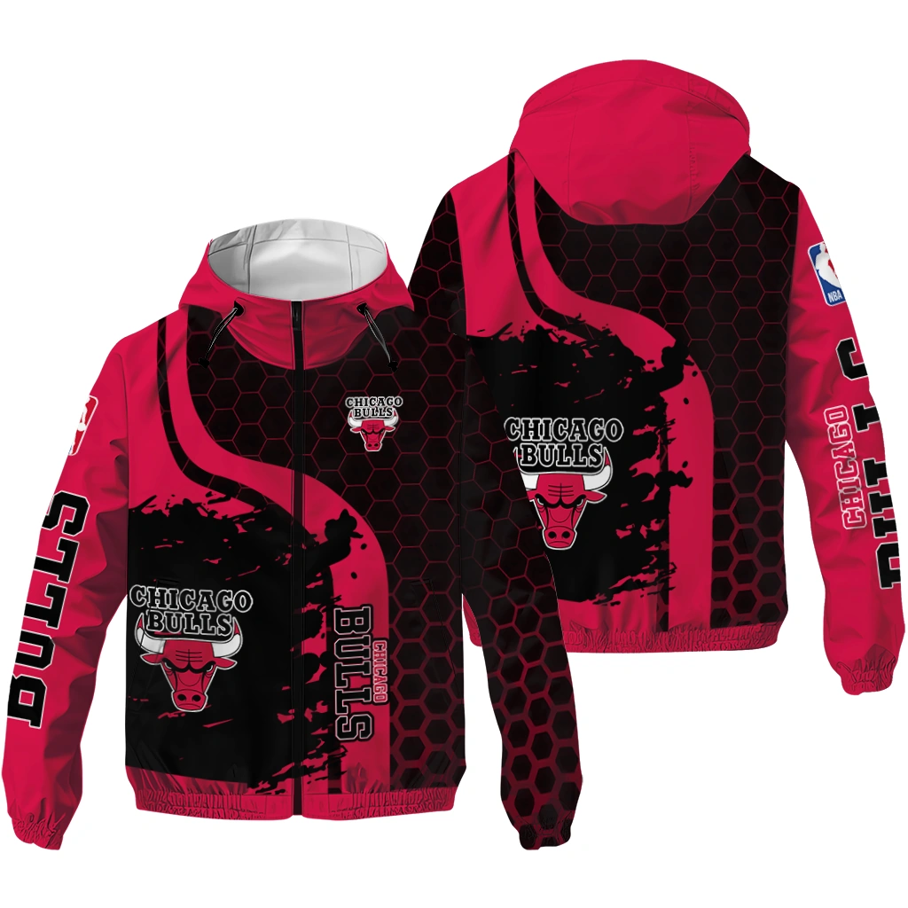 chicago bulls grid stripe red black windbreaker jacket high quality chicago bulls grid stripe red black windbreaker jacket high quality