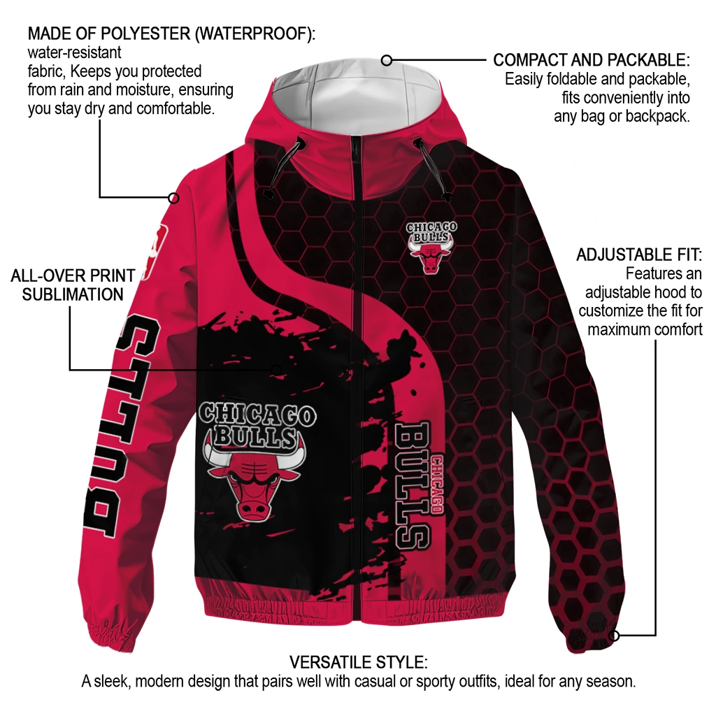 chicago bulls grid stripe red black windbreaker jacket new arrival chicago bulls grid stripe red black windbreaker jacket new arrival