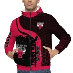 chicago bulls grid stripe red black windbreaker jacket best selling