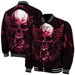 chicago bulls skull bite red black varsity jacket best selling