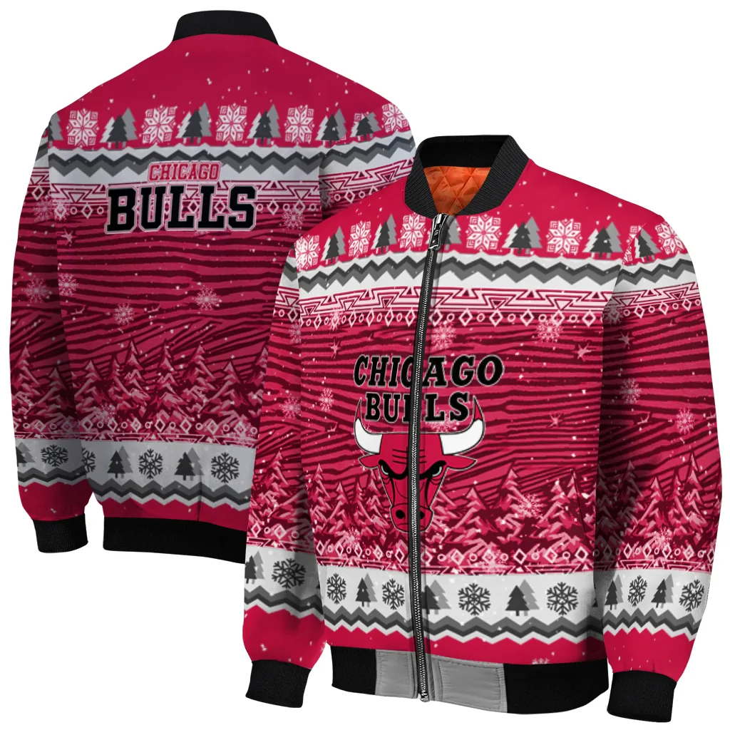 chicago bulls snowy pines red bomber jacket best selling chicago bulls snowy pines red bomber jacket best selling