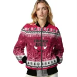 chicago bulls snowy pines red bomber jacket best selling