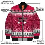 chicago bulls snowy pines red bomber jacket best selling