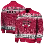 chicago bulls snowy pines red varsity jacket best selling