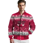 chicago bulls snowy pines red varsity jacket best selling