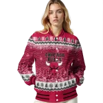 chicago bulls snowy pines red varsity jacket best selling