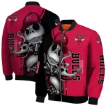 chicago bulls spooky grin red bomber jacket best selling