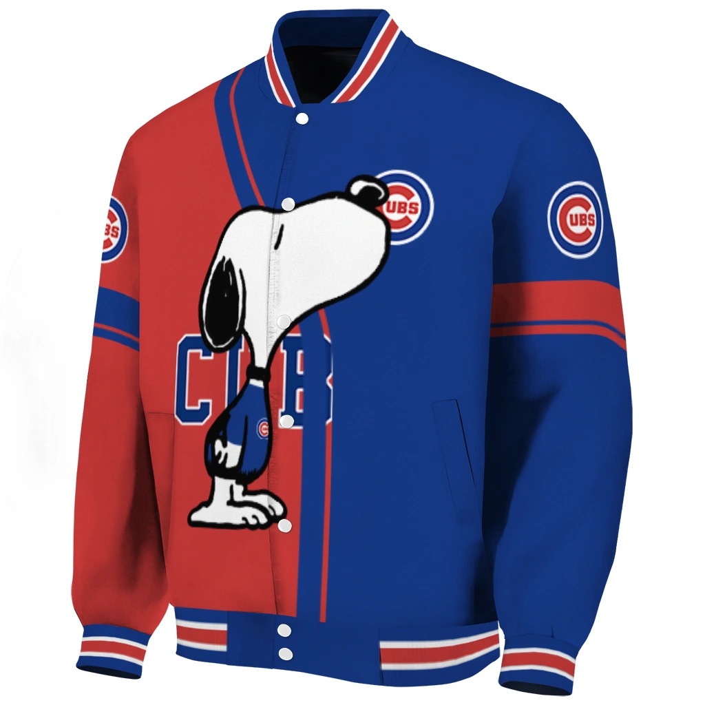 chicago cubs snoopy attitude blue varsity jacket best selling chicago cubs snoopy attitude blue varsity jacket best selling