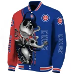 chicago cubs spooky grin blue varsity jacket best selling