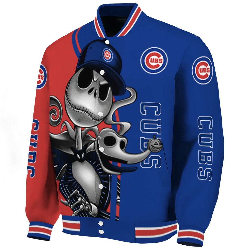chicago cubs spooky grin blue varsity jacket best selling chicago cubs spooky grin blue varsity jacket best selling