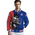 chicago cubs spooky grin blue varsity jacket best selling
