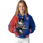 chicago cubs spooky grin blue varsity jacket best selling