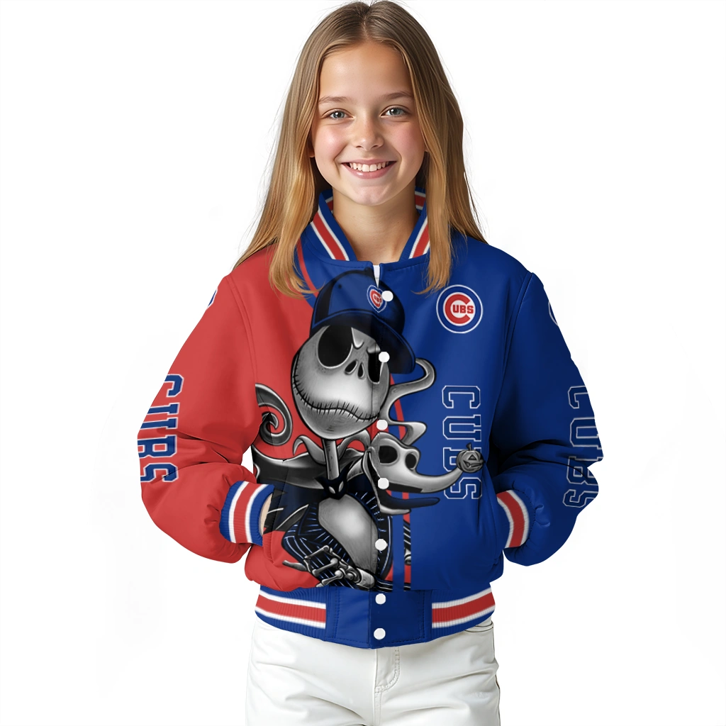 chicago cubs spooky grin blue varsity jacket top rated chicago cubs spooky grin blue varsity jacket top rated