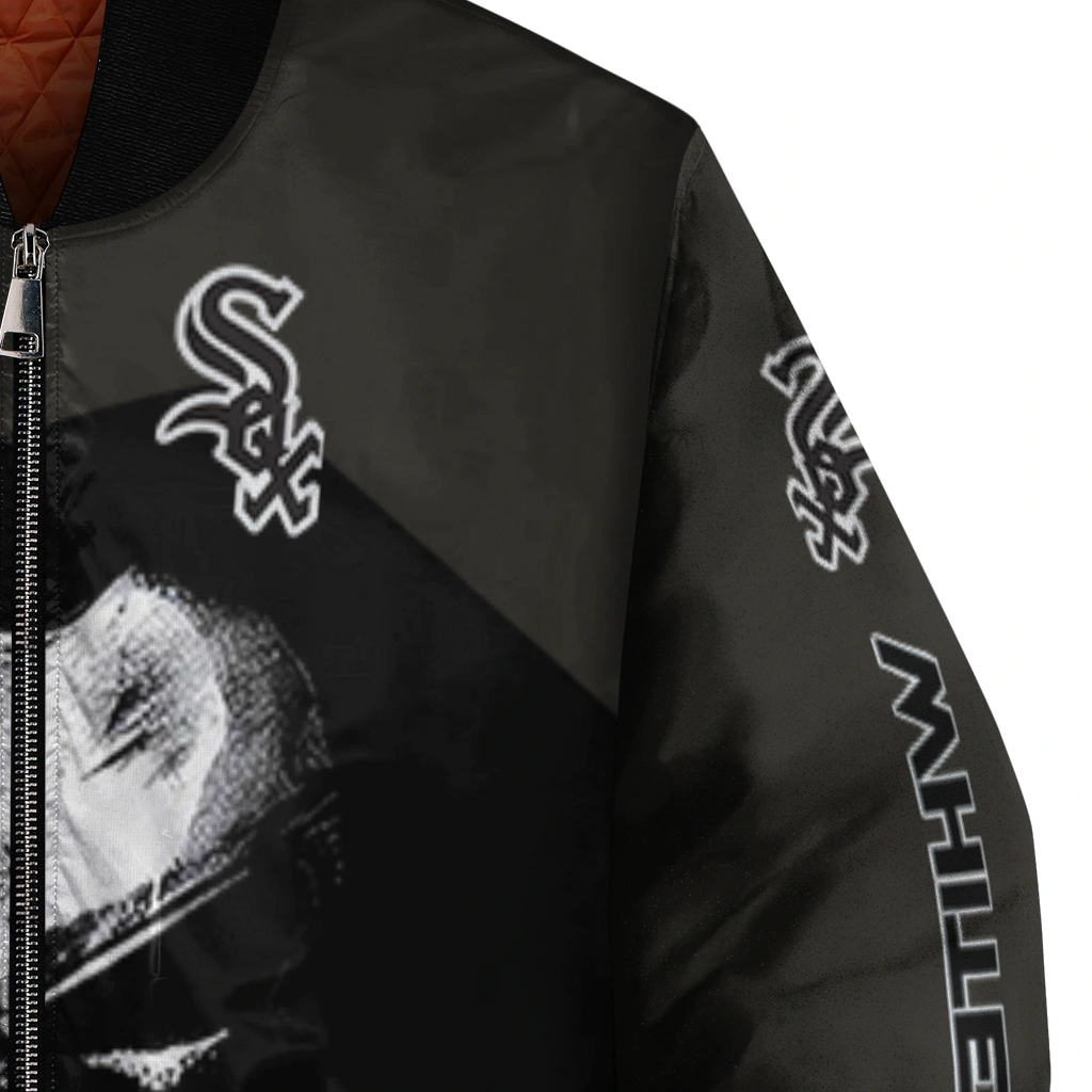 chicago white sox edgy mask black bomber jacket premium grade chicago white sox edgy mask black bomber jacket premium grade