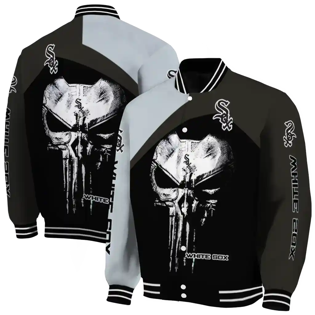 chicago white sox edgy mask black varsity jacket fashion forward chicago white sox edgy mask black varsity jacket fashion forward