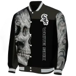 chicago white sox fire skull black varsity jacket best selling
