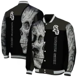chicago white sox fire skull black varsity jacket best selling