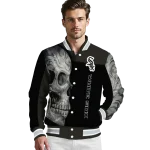 chicago white sox fire skull black varsity jacket best selling