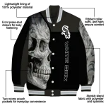 chicago white sox fire skull black varsity jacket best selling