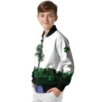chicago white sox four leaf icon white green bomber jacket best selling