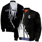 chicago white sox grunge cut design black bomber jacket best selling