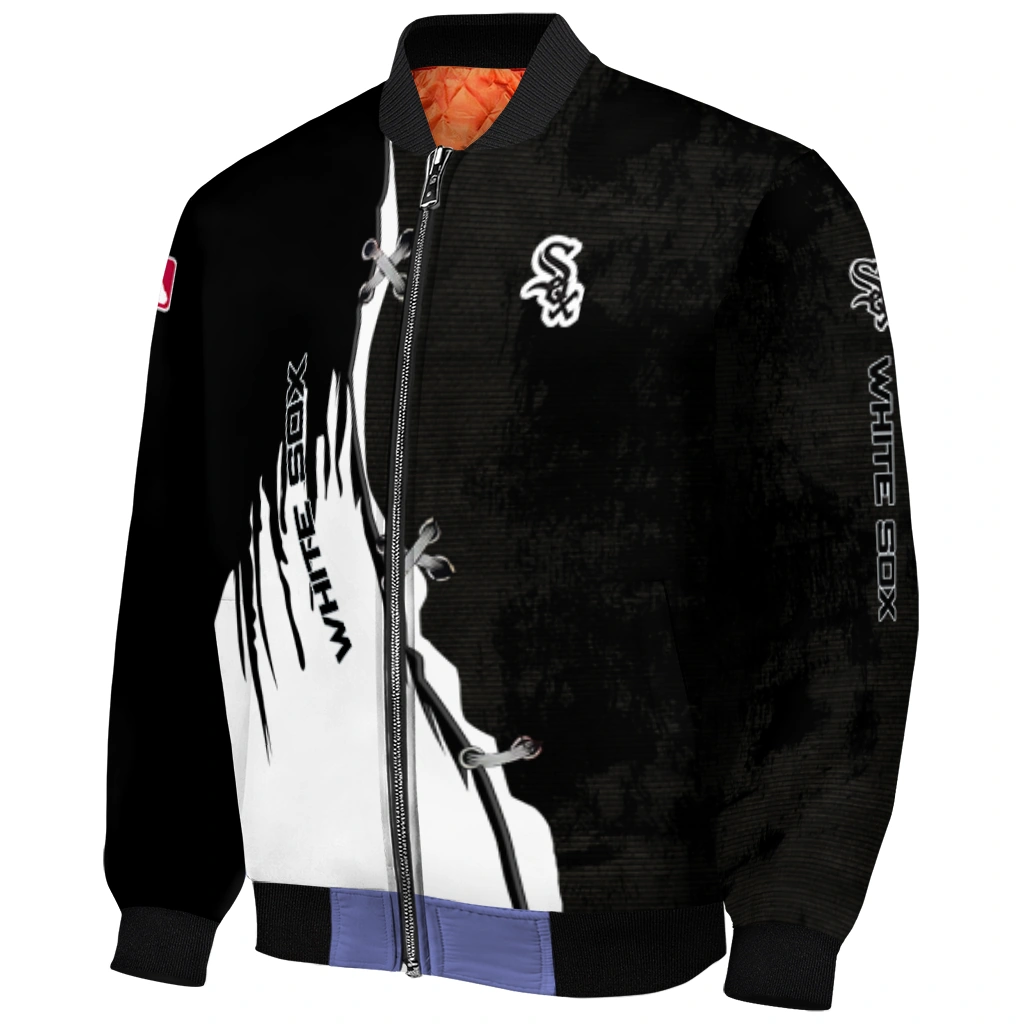 chicago white sox grunge cut design black bomber jacket fashion forward chicago white sox grunge cut design black bomber jacket fashion forward