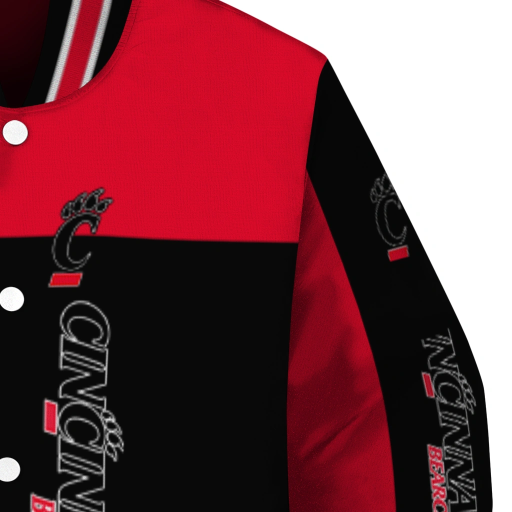 cincinnati bearcats intricate skull red black varsity jacket premium grade cincinnati bearcats intricate skull red black varsity jacket premium grade