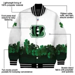 cincinnati bengals clovers design white green varsity jacket best selling